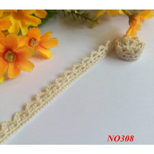 10Yards/lot 11mm DIY Handmade Patchwork Cotton Material Cotton Lace Ribbon Beige Color Cotton Lace TRIM cotton lace