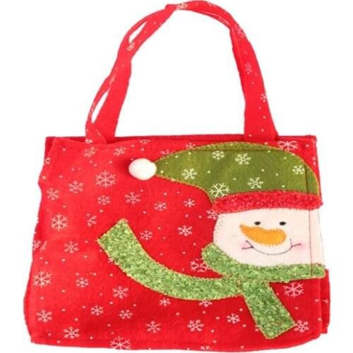 100pcs/lot Fast shipping 16*16cm Santa Claus snow man Sack With Handle Christmas Gift Bag Decoration bags