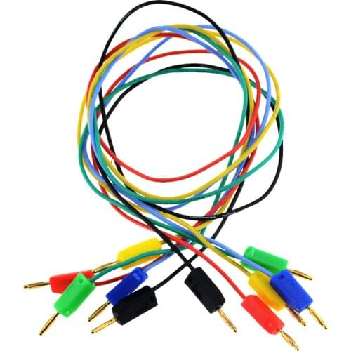 2PCS 2mm Test Wire Line Banana Plug Connector Solder Tail Foldable Stackable Experiment Cable Gold-plated Line Length 50CM