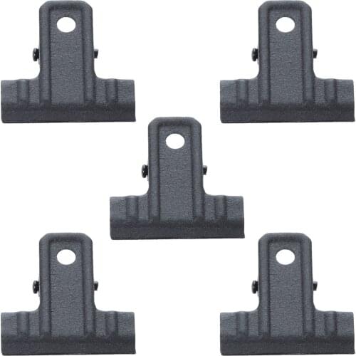 5Pcs Metal Hinge Clips File Paper Money Binder Clamps 30*32mm Bulldog Clips For Tags Bags Shops Office Home Kitchen Black