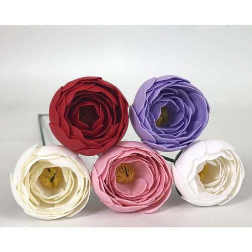50Pcs Artificial Flowers Peony Soap Flowers Head Eternal Flowers Wedding Valentine Mothers Day DIY Bouquet Material