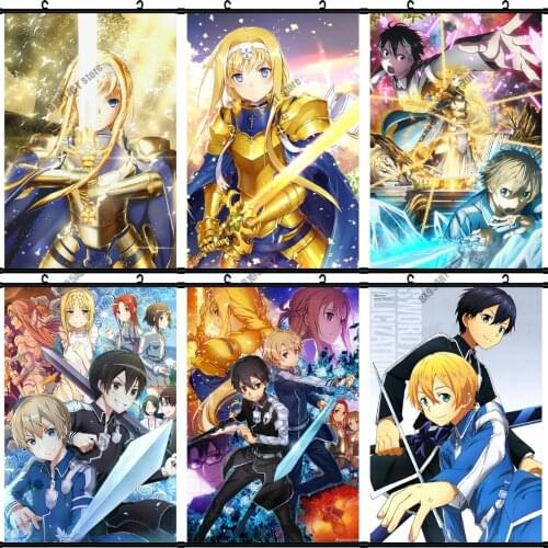 5D DIY Diamond Painting Sword Art Online Anime Cross Stitch Kits Full Drill Diamond Embroidery Mosaic Kids Room Decoration Gift