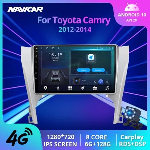 NAVICAR 2Din Android10.0 Car Radio For Toyota Camry 2012-2014 GPS Navigation Stereo Receiver Bluetooth Player DSP Auto Radio IGO
