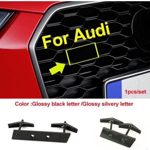 Car Front Head Grille Emblem Car Logo Letter Number Bracket Sticker Honeycomb Net for Audi S3 S4 S5 S6 S7 S8 RS3 RS4 RS5 RS6 RS7