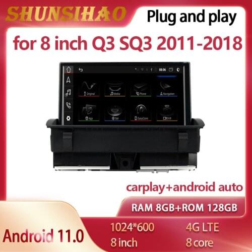 Ouchuangbo car multimedia for 8 inch Q3 SQ3 2011-2018 CarPlay car radio video autoradio gps navi Flip screen 128GB android 10