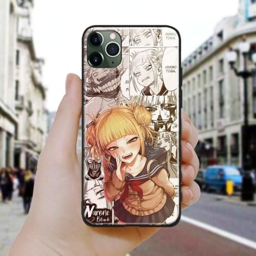 Boku no hero academia himiko toga Silicone Glass Phone Case Cover Shell For iPhone SE 6 6s 7 8 Plus X XR XS 11 12 Mini Pro Max