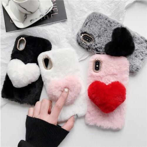 Phone Case for Apple iPhone 11 Pro Max XS Max XR X 8 7 6 6S Plus SE 5S 5 Protection Cover Soft Furry Plush Skin Shell Back