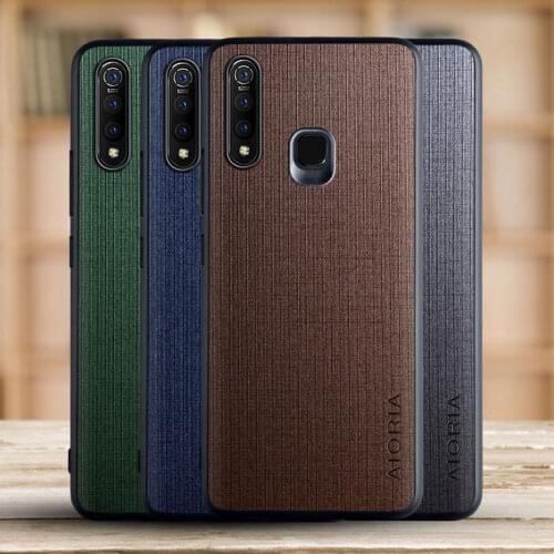 Phone case for vivo Y19 Y5S U20 U3 Z5i Cross pattern textile fabric funda coque capa Classical style cover for vivo Y19 case