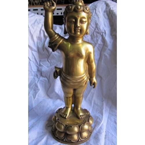 Pure brass tibet buddhism baby buddha sakyamuni statue ree shipping