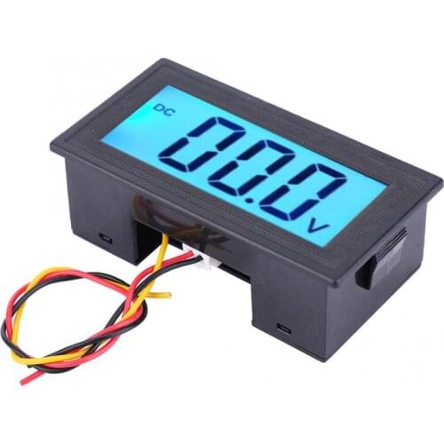 YB5135D ABS LCD Blue Backlight Digital Display Voltage Meter Tester DC 0-2V/20V/100V/200V/300V/500V Three Wire Voltmeter Monitor