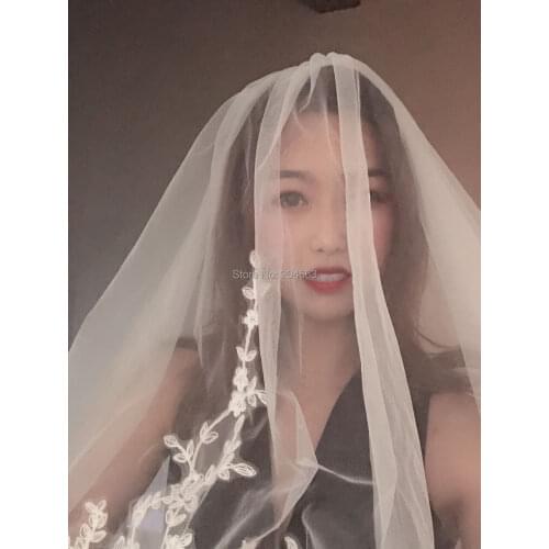 Two-Layer Romantic Wedding Veil Tulle Veil for Bride with Comb Wedding Accessories