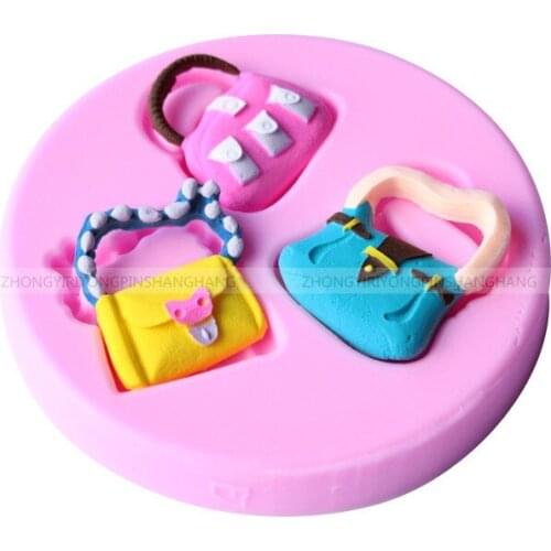 Bag Shape Fondant Cake Silicone Mold Chocolate Candy Molds Ice Cube Cookies Pastry Biscuits Mould Baking Cake Decoration Tools