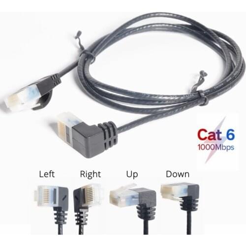 Ultra Slim Cat6 Ethernet Cable RJ45 Right Angle UTP Network Cable Patch Cord 90 Degree Cat6a Lan Cables for Laptop Router TV BOX