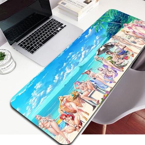 Anime Sexy Big Granny Sunny Beach Girls Laptop PC Gamer Csgo Keyboard Carpet Mat Gaming Accessories Anime Mouse Pad Desk Mat Rug