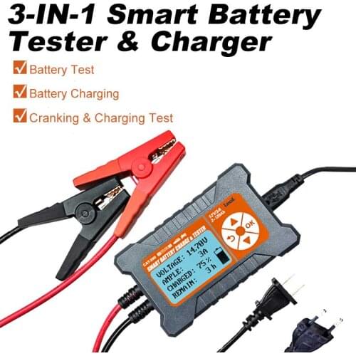 Lancol CAT200 Full Automatic Car Battery Charger and Tester With LCD Screen 12V/3A 2-120AH Battery System Analyzer Health Test