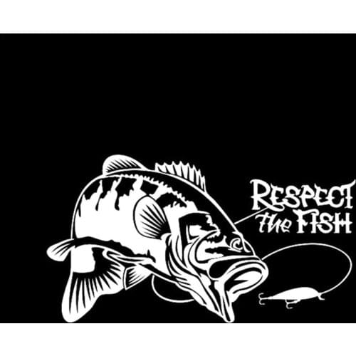 Lovely Car Styling Fishing Carp Fish Respect the Fish Reflective Auto Decal Cartoon Car Bumper Body Sticker Pattern Vinyl