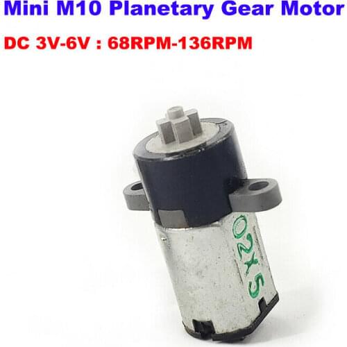 Mini 10mm M10 Planetary Gear Motor DC 3V 5V 6V 136RPM Slow Speed DIY Robot/Electronic Door Lock