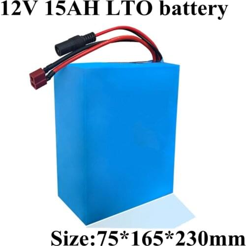 Customize 12v 15Ah LTO Battery Pack Lithium Titanate Battery BMS for Power Supply Equipment Lawn Mower Robot RV + 3A Charger