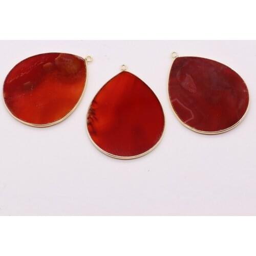 New 30*40mm natural stone slabs pendant for jewelry making and creative design material free shipping