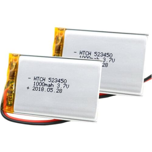 New 523450 1000mAh 3.7V Polymer Lithium Rechargeable Battery Li-ion Battery for Smart Phone DVD MP3 MP4 Led Lamp