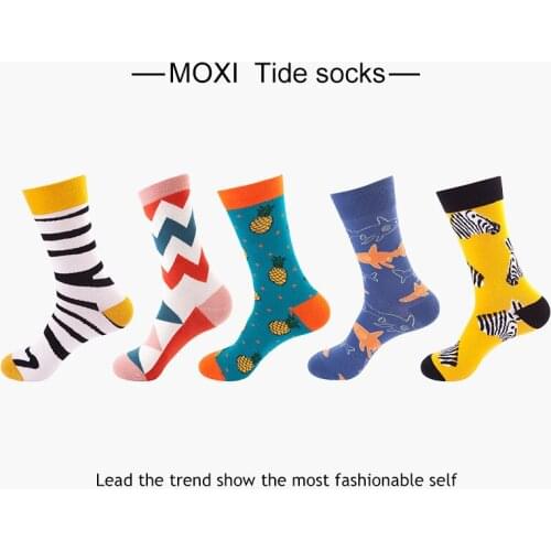 Autumn Winter Fashion Socks Hip Hop Stockings Trend Retro Skateboard Middle Tube Combed Cotton Socks Hot Sale High Quality