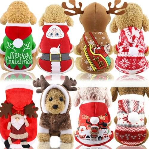 Autumn and Winter Pet Dog Four-legged Christmas Clothes Cat Funny Cute Elk Dress Up Clothes Fashion Pet Dress Up Special Props