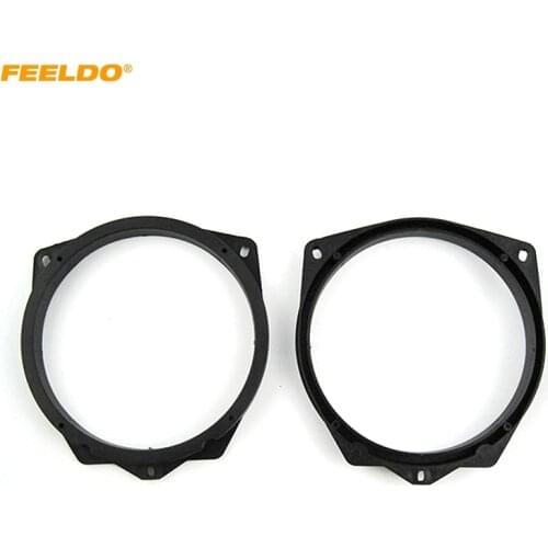 FEELDO 2pcs Black Car Speaker Spacer Mat Adapter for MG Stereo Speacker Plates Bracket Pad Refitting Rings Trim Kit #HQ6040
