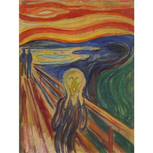 Full Square/Round 5D Diamond Painting The Scream Munch Rhinestone Crystal Needlework Diamond Embroidery Sale Decorative FH1212