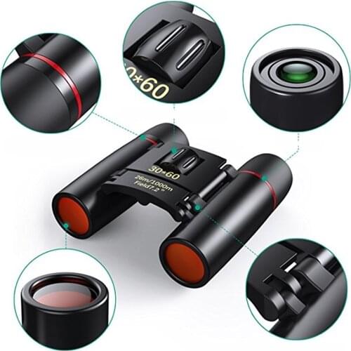 Portable Outdoor 30x60 Mini Binoculars Compact for Adults Binocular Waterproof Telescope Infared Night Vision Small Telescope
