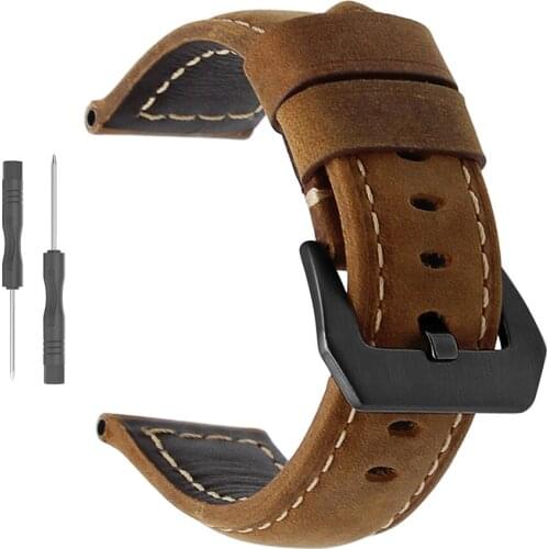 22mm Genuine Leather Strap For Garmin Fenix 5 Plus 6 Pro Forerunner 935 Approach S62 Smart Watch Accessories Replace Bracelet
