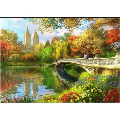 Needlework for embroidery DIY French DMC High Quality - Counted Cross Stitch Kits 14 ct Oil painting - Bow Bridge