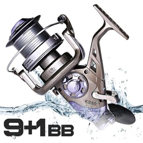 Sougayilang Carp Fishing Reel CNC Metal Spool Double Brake Spinning Fishing Reel for Carp Feeder Fishing Fishing Tackle