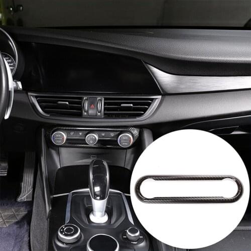 For Alfa Romeo Giulia/Stelvio Central Control Gearbox Volume Frame Decoration Panel Real Carbon Fiber Car Accessories Interior