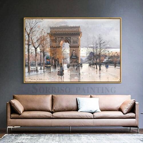Arc De Triomphe Building Canvas Painting Hallway Wall Art Posters And Prints Corridor Pictures For Living Room Home Dining Decor