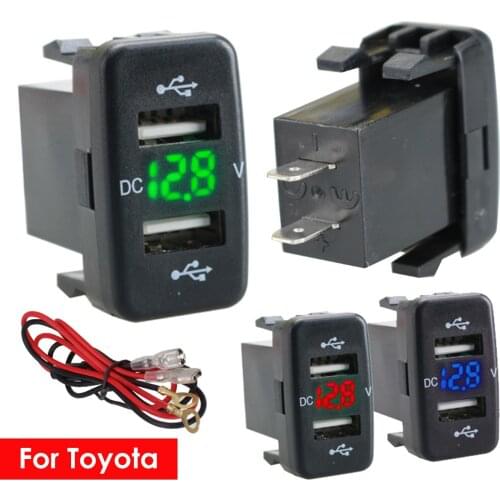 Universal Car Charger 12V 24V 4.2A Dual USB Ports Socket Car Adapter Voltmeter Power Socket For Mobile Phone Tablet GPS