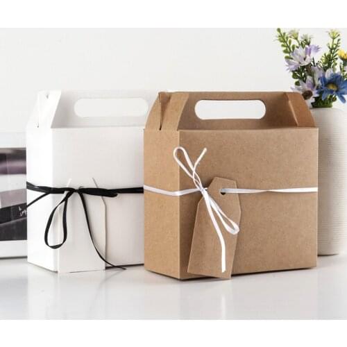 1pcs Kraft Box Package Small Gift Box Wigs Blank Corrugated Box European Style Kraft Paper Large Wedding Candy Packing Box