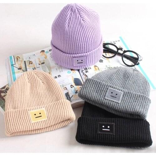 High-quality New Autumn and Winter Knitted Hat Lovers Winter Hat Woolen Hat Beanies Hat Smiling Face Warm Hat for Cold and Warm