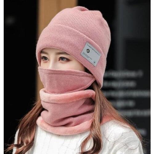 XdanqinX New Winter Plush Thick Knitted Hat For Men And Women Thermal Beanies Windproof Face Mask Woolen Hat Couple Hats Ski Cap