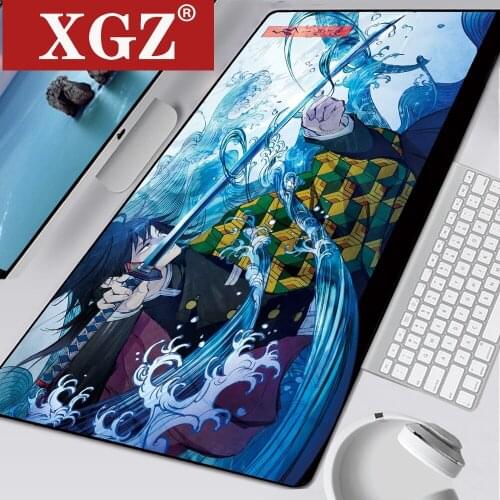 Xgz XL Anime Kimetsu No Pad Yaiba Mouse HD Printing Computer Gamers Locking XXL Keyboard PC CSGO Anti-slip