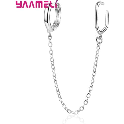 Handmade 925 Sterling Silver Long Chain Tassel Ear Line Hoop Earrings For Women Oorbellen Wholesale Supplies