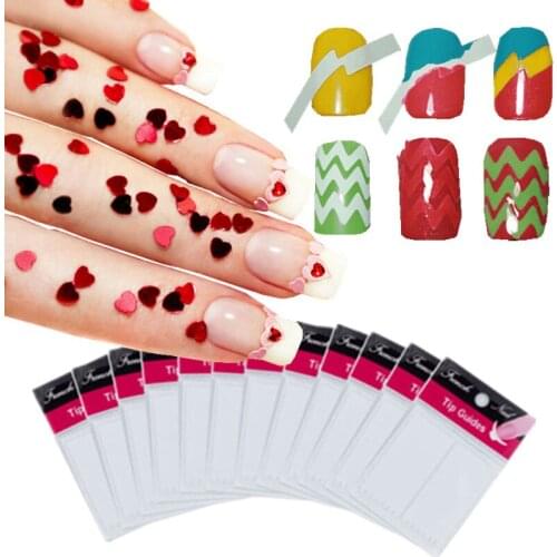 1PC Nail Decoration Nail Art Tips Nail Sticker Nail Art Form Fringe Guides Sticker DIY French Manicure, 16 Styles For Choose