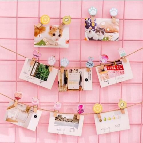 10pcs/lot Lovely Ice Cream Shell Mini Natural Wooden Photo Clips Craft Decoration Clips Pegs