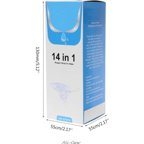 100Strips Water Test Strips Reagent Strip For Water Quality Analyzing Testing With 14 Analysis Residual Chlorine pH Total