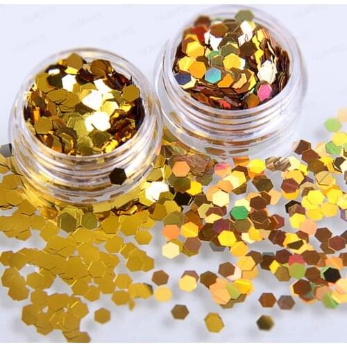 1x Pot UPRETTEGO 2g Fish Scale Nail Sequins Laser Hexagon Glitter Sheets For DIY Manicure Nail Art Tips Decorations LJ
