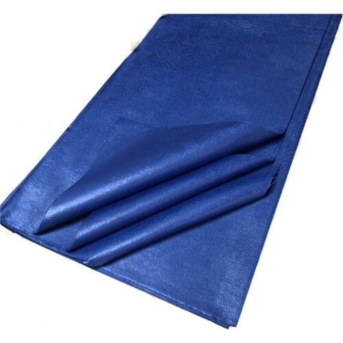 2020 Guinea Baizn Riche Lace Fabric Jacquard Style Blue Color Brocade Women Dresses Sewing Material 5 Yards Basin Fabric AB30