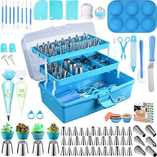 236pcs/Set Cake Decorating Tools Baking Mouth Set Piping Nozzle Tips Piping Bags Cupcake Decorating Kit Kitchen Baking Tools