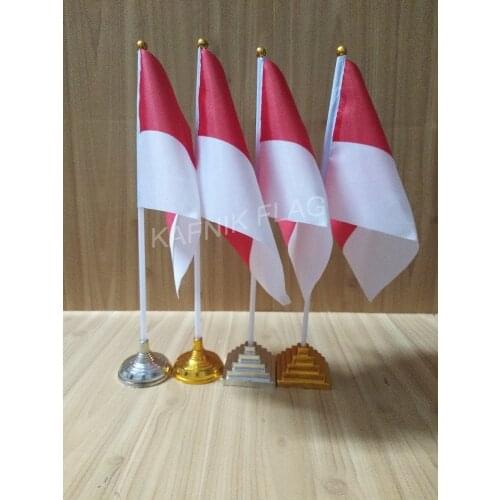 KAFNIK,5/10pcs a lot Indonesia table desk flag banner 14*21cm flag /Plastic flags or suction cups for your choice free shipping
