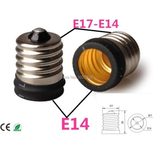 5pcs E17 to E14 Lamp Holder Socket Adapter Led Lighting E17-E14 lamp bulb base converter extender Free Shipping With Track No