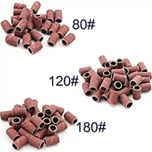 80# 120# 180# Nail Art Sanding Bands For Electric Nail Machine Nail Drill Bits Nail Accessory For UV Gel Acrylic Polish Remover