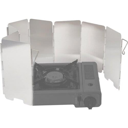 9 Plates Strong Wind Shield Deflector Windscreen Guard Folding Outdoor Camping Barbecue Picnic Stove Burner Furnace Protection